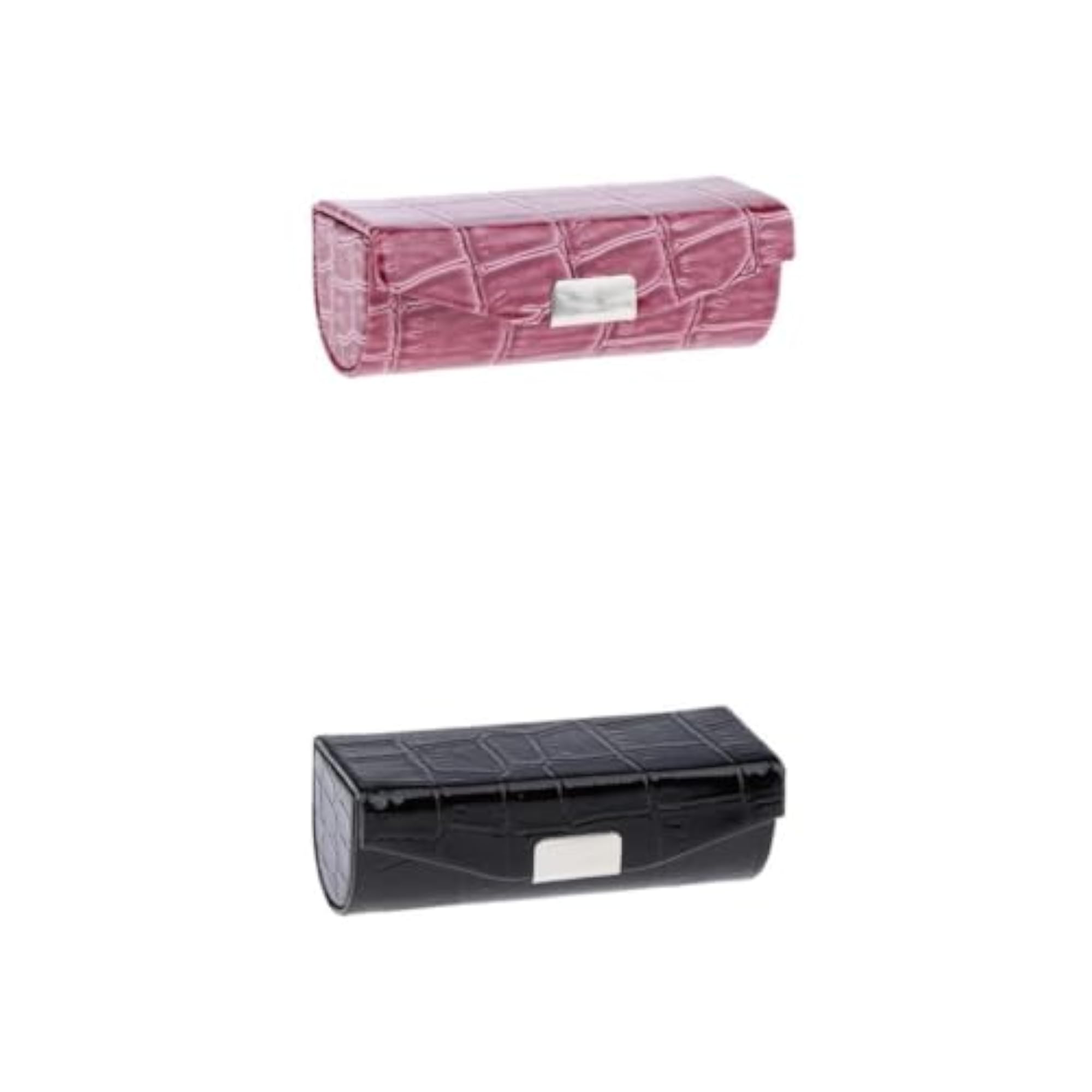2Pcs Women PU Leather Lipstick Case Holder with Mirror