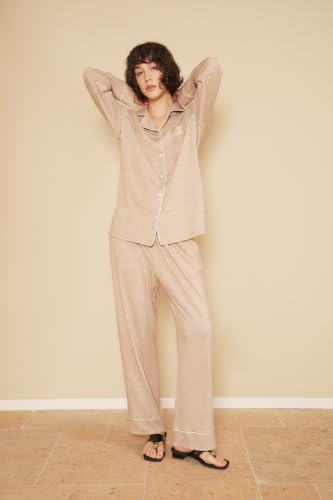 Image of Pajamas for Women Long Sleeve Pajama Set 2 Pieces Lounge Sets Sleepwear Pjs Ladies Sleepwear Button Down Nightwear