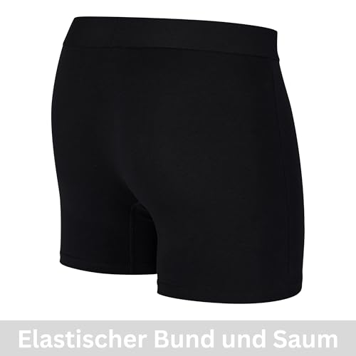 Weiße UnderVibe 4er Pack Boxershorts demonstrieren formstabile Elastan-Mischung für perfekten Fit in Größen S bis XXXL...