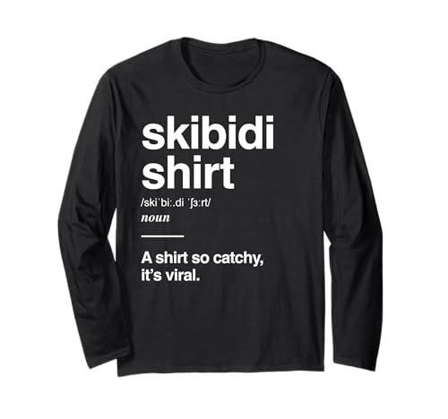 Skibidi Gen Alpha Slang Viral Meme Divertente Tendenza Skibidi Maglia a Manica