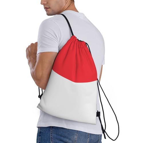 Indonesian Flag Drawstring Bags â€“ Water-Resistant Sports Gym Sackpack,Gifts,Fitness Enthusiasts2