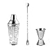 Shaker cocktail Boisson en verre shaker cocktail cocktail shaker set manivelle avec balance pour ajuster cocktail ensemble verre cocktail verre lait théière kit de barman (Color : A)