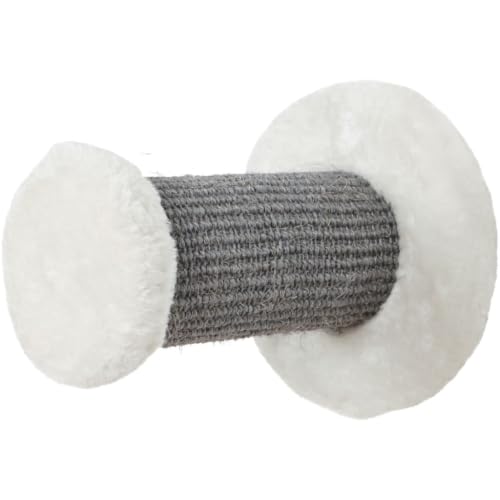 TRIXIE 49922 Kletterstufe für die Wand, Sisal/Plüsch, ø 18 × 22 cm, weiß/grau