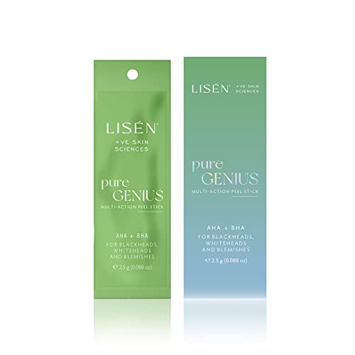 LISEN Pure Genius Multi-Action 6% AHA-BHA Easy-To-Use Chemical Peel Sticks for Blackheads, Blemishes & Open Pores | For Dry, Oily & Normal Skin | Korean Skin Care Product | Paraben Free | Pack of 1
