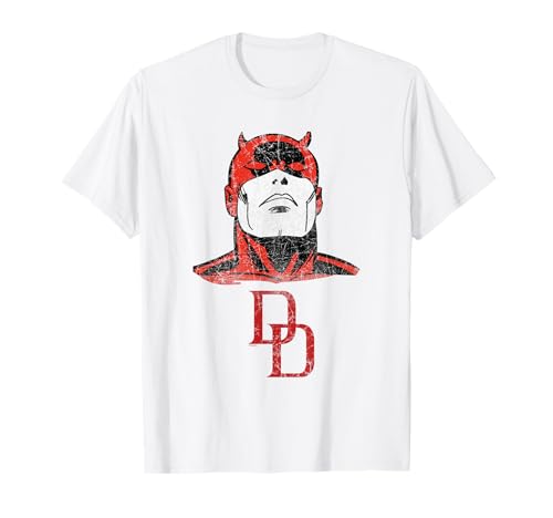 Image of Marvel Comics Daredevil Distressed Head Logo T-Shirt