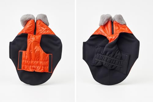 Image of The Pets Company Dog Winter Coat Jacket, Clothes, Windproof, Waterproof, Light Weight, Washable, Ultra Warm Thick Fleece Lined Dog Vest for Cold Weather Protection, (Orange, X - Small - 12 Inch)