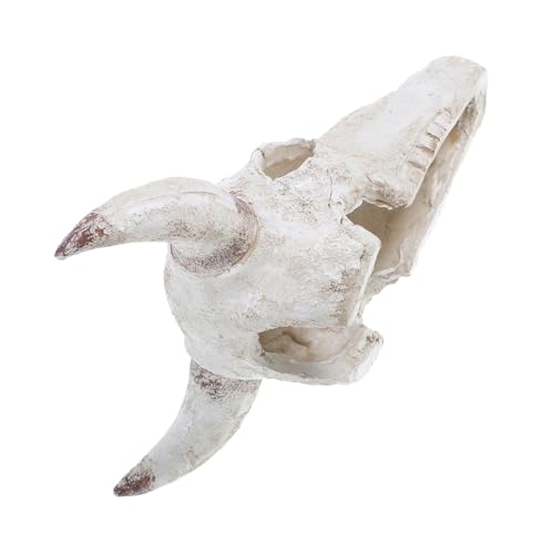Toyvian 爬虫類水槽 牛の頭蓋骨 カメレオンケージアクセサリー タートルタンクの装飾 スカル水族館の装飾 ヤモリの壁登るおもちゃ 爬虫類の木 爬虫類ライナー 水槽の頭蓋骨の装飾 亀の皮 樹脂