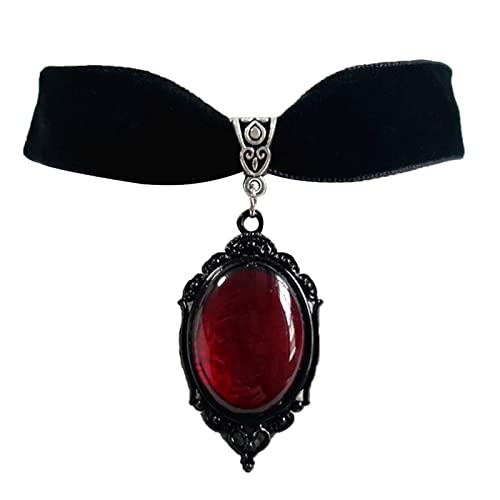 SueaLe Collier ras du cou gothique vintage en relief pour femme - Collier tendance en velours noir - Bijou mystère païen sorcière - Cadeau pour fille - Bijoux fantaisie pour homme et fille, taille