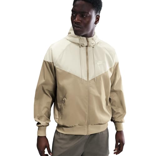 Image of Nike Sportswear Windrunner Men's Hooded Jacket (Parachute Beige /Light Khaki /White) Size 3X-Large