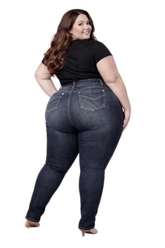 Jack David Women's Plus Size Stretch mid Rise Denim Jeans Pants