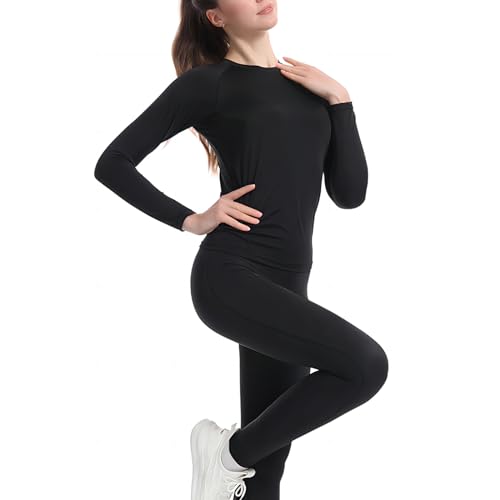 Women's Athletic Compression Long Sleeve Workout Tops Quick Dry Gym Running Yoga Shirts2