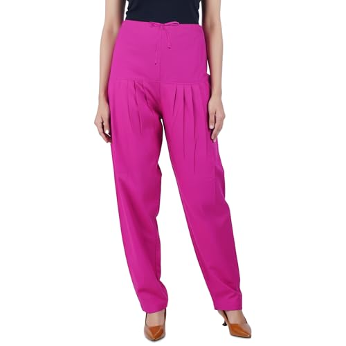 Image of Happy Bunny Salwar Pant for Women, Fine Cotton Ethnic Trousers with Drawstring Waist, Comfortable Daily, Office & Casual Wear Bottoms