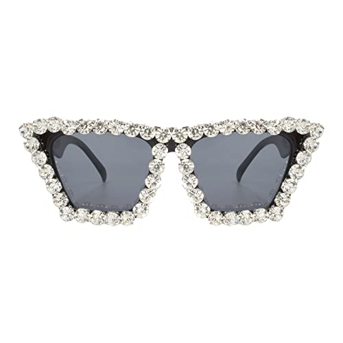 Image of Xpectrum Sparkly Diamond Sunglasses Bling Square Frame Festival Disco Rhinestone Accessories