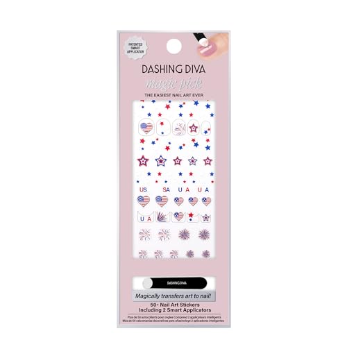 Dashing Diva Magic Pick Nail Stickers - Firework City - Premium Nail Art - Comes with 50+ Stickers and 2 Precision Placement Tools