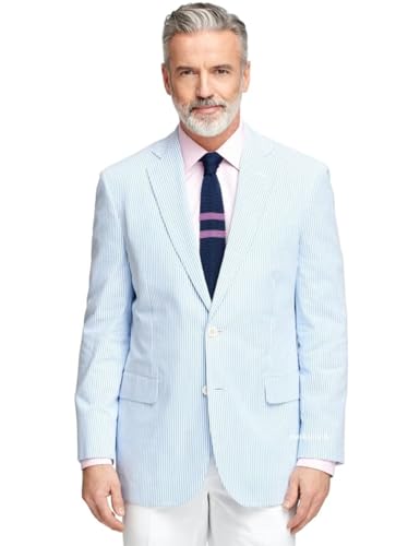 EMERAIDVLN Mens Seersucker Blazer Jacket 2 Button Casual Lightweight Suit Blazers Beach Wedding Striped Sport Coats2