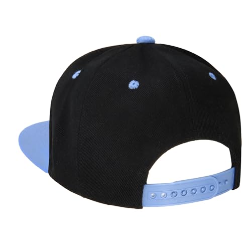 Image of Classic Snapback Hat Cap Hip Hop Style Flat Bill Blank Solid Color Adjustable Size