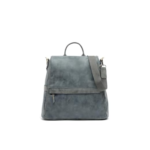 MISAKO Samosa mochila antirrobo - Mochila antirrobo - Bolso mochila de mujer casual pequeña y espaciosa Samosa Azul 28 X 24 X 10 cm