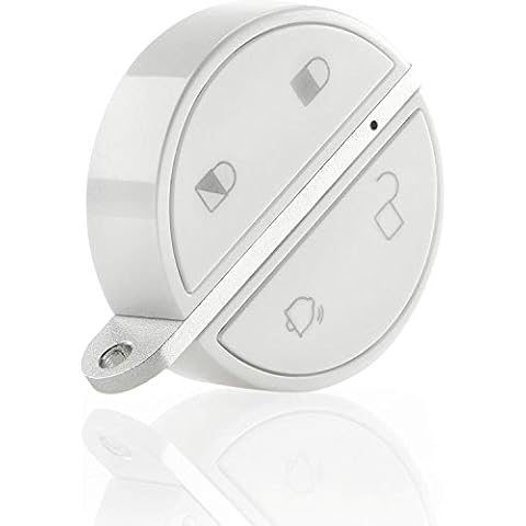 SOMFY - Key Fob Wireless Remote | 4-Button Remote | Bluetooth Technology | Compatible with Somfy One or Somfy Home Alarm | 1-Year Battery Life | Easy to Use | Includes Phone Application - White Cover