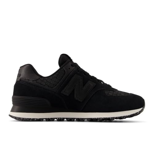 New Balance Women's 574 V2 Sneaker, Black/Metallic Black, 10.5 M