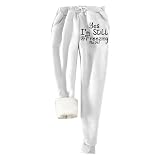 Pantalones de chándal para mujer, cálidos, térmicos, de invierno, de forro polar, pantalones largos térmicos para el tiempo libre, de algodón, gruesos, térmicos, con bolsillos, cordón, pantalones de