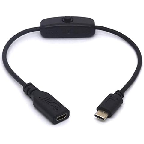 GLHONG Raspberry Pi Power Switch,USB C Male to Female Type C Extension Cable Inline On/Off Switch for Raspberry Pi 4 an-Droid(Only for Charge) Cover