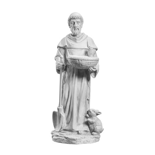 Besblee St Francis 28.7Inch Tall Large Garden Outdoor Religious Statue And Sculptures For Home Decor Birdfeeder All Season Yard Patio Lawn Hallway Sculpture Magnesium Oxide Stone thumb #6