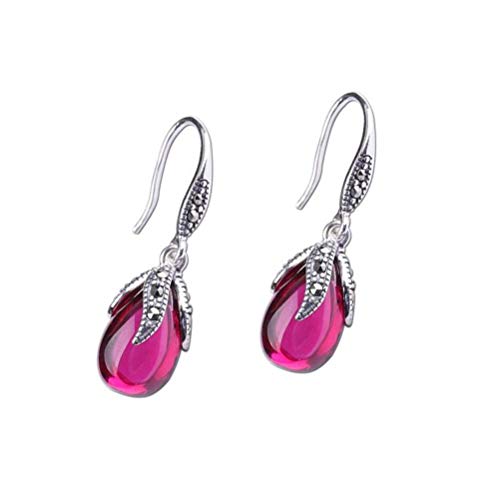 Boucles d'oreilles s925 rouge corindon, le bijou idéal des jeunes filles