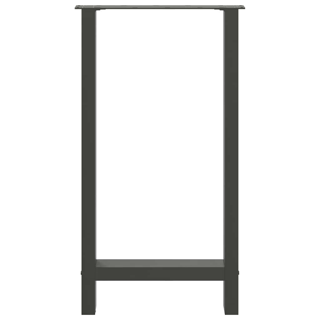 Lot de 2 pieds de table de bar avec revêtement en poudre - 40 x 90 cm - En acier - Avec pieds de nivellement réglables - Forme carrée pour la stabilité - Trous pré-percés et vis pour le