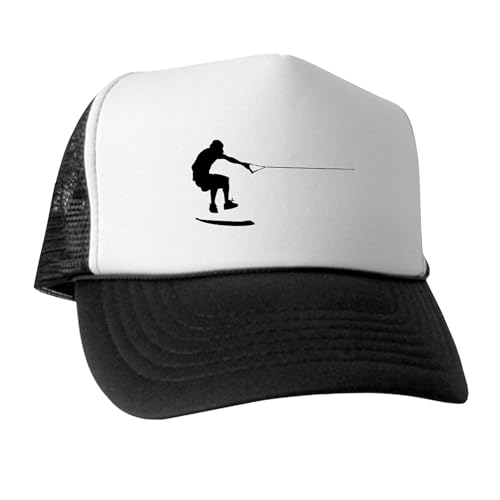 CafePress Wakeskate Snapback Trucker Hat Black/White
