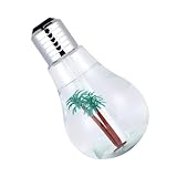 Whoasyst Humidificador con forma de bombilla de moda con luz nocturna relajante, tecnología portátil USB, textura para decoración de dormitorio, humidificador creativo en forma de bombilla