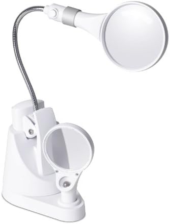 OttLite LED Clip & Freestanding Dual Magnifier Lamp - Adjustable Neck, Light for Crafting & Reading
