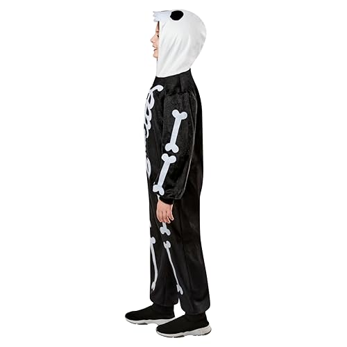 Mono con capucha de esqueleto para niños unisex miniatura 6