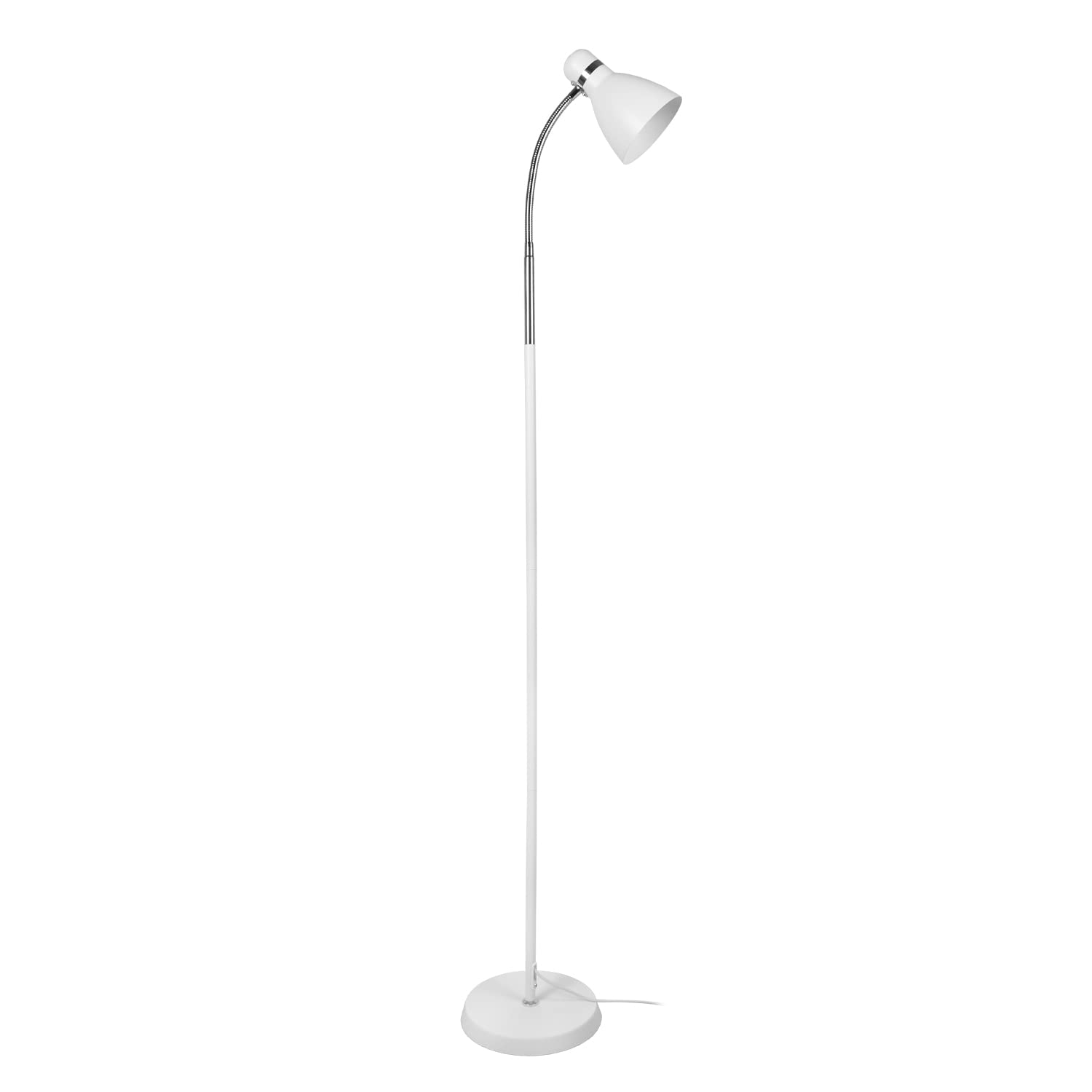 BEL AIR HOME - Lampada da Terra Megara, Piantana Moderna in Metallo con Testa Regolabile per Salotto e Camera da Letto (Lampadina non inclusa) (BIANCO)
