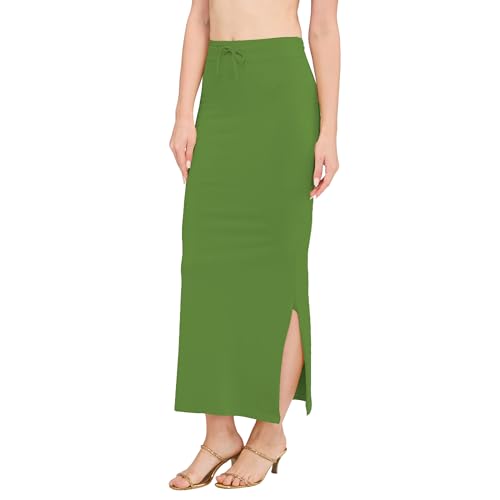 Image of DESI GIRL Cotton Lycra Stretchable Saree Shapewear Petticoat with Drawstring for Women | Fishcut Saree Petticoat with Side Slit for Easy Movement | Saree Shaper | Long inskirt