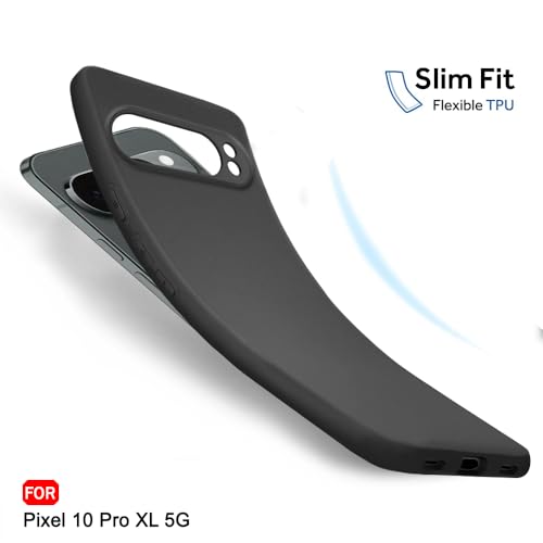 Image of TheGiftKart Sleek Back Cover Case for Google Pixel 10 Pro XL | Slim Fit Protective Design | Ultra Matte Finish | Camera Protection Bump | Soft Silicon Case Cover for Pixel 10 Pro XL (Silicone, Black)