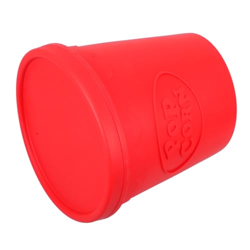 GRIRIW Elegant Red Silicone Popcorn Bucket Large Reusable Party Snack Box 1pc