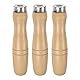 QUARKZMAN 3 Stück Feilenheft Holzgriff 120mm Länge 8,5 mm Rundloch Ergonomische Griffe mit Metallkragen für 12 Zoll Metallfeilen