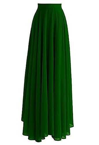 Image of Women's Full Length Georgette Long Skirt- Lehenga with 8 Meters Maxi Flare