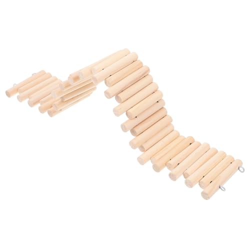 BELLIFFY Hamster Wooden Bridge Ladder Natural Climbing Platform for Hamsters Gerbils Small Animals Easy Assembly Hideout Exercise for Pet Habitat