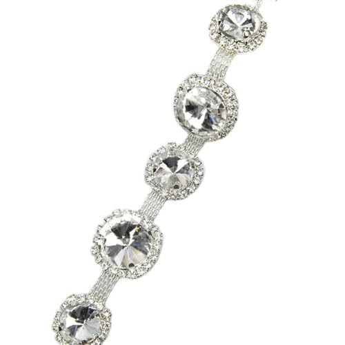 Fleurs en verre rond cristal haut de gamme pour finition de passementerie de luxe