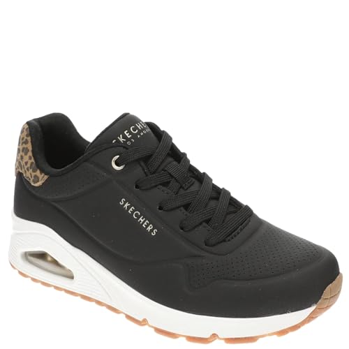 Basket Skechers Femme Uno confort amorti coussin d'air imprimé léopard noir 40 EU large