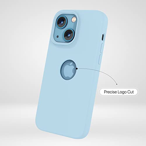 Image of Vaku Luxos Liquid Silicon Logo-Cut for iPhone 14 Plus Cover Case, Soft TPU, Shockproof, Scratch Resistant, 6 Feet Drop Protection, Compatible with iPhone 14 Plus Back Cover - Sierra Blue
