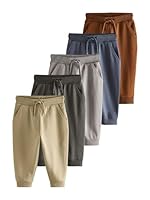 NEXT Jungen Regular Fit Jogginghose, 5er-Pack Khaki/Grau/Blau 86-92