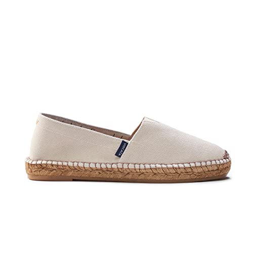 VISCATA Barceloneta Espadrille Canvas Women's Flat Slip On Shoes Handmade in Spain Fashionable Organic Cotton Canvas Lightweight Material with 100% Natural Jute Midsole for All Casual Occasions