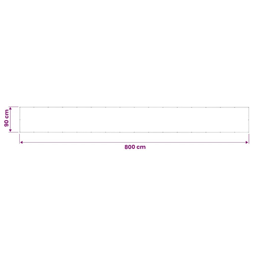 Frangivista per balcone, antracite, 90 x 800 cm, impermeabile, resistente ai raggi UV, antivento, in poliestere Oxford, con occhielli in alluminio, per balcone, terrazza, giardino, protezione