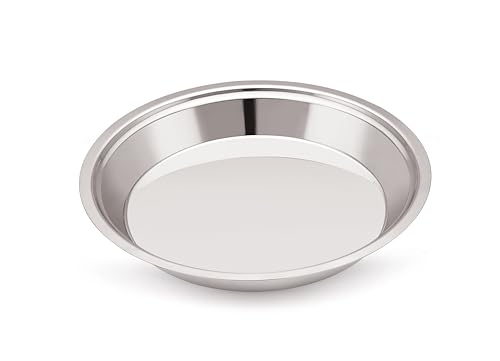 Image of TOSAA Stainless Steel Parat- Dough Kneading Plate Heavy Duty Parat for Roti, Chapati, Puri,Unbreakable Stainless Steel Parat - Rustproof, Mirror Finish Plate for Indian Cooking (33.5 x 33.5 x 4.8 cm)