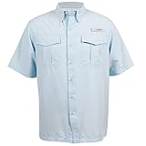 HABIT Men's Standard Belcoast Short Sleeve River Guide Fishing Shirt, Omphalodes, X-Large