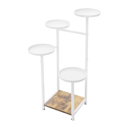 WooDerson Estantería de metal para plantas de 5 niveles, estantería para plantas, estantería para exteriores, interior, varios niveles, soporte alto para flores, escalera para plantas, estantería de