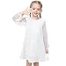 Girls Dress White Sequin Sheer Mesh Long Sleeve Party Pageant Wedding Size 8