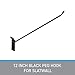 SSWBasics 12 inch Black Peg Hook for Slatwall - Pack of 50 - Metal Display Hooks for 3” on Center Slatwall